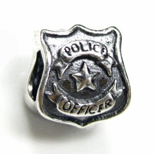Pandora Police Officer Badge Silver Charm