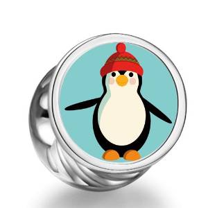Pandora Pretty Snow Penguin Cylindrical Photo Charm