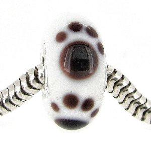 Pandora Puppy Dog Paw Round Glass Charm image