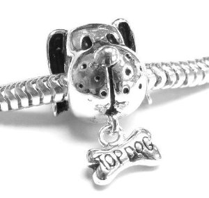 Pandora Puppy Holding Bone Charm