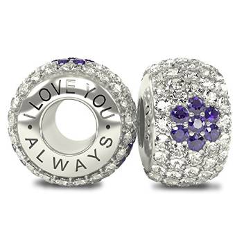 Pandora Purple Austrian Crystal Charm