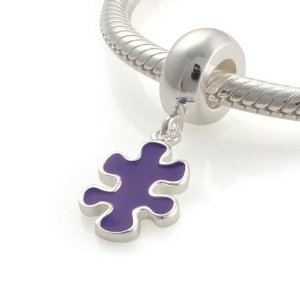 Pandora Purple Autism Puzzle Dangle Charm image