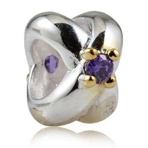 Pandora Purple Crystal Criss Cross Charm image