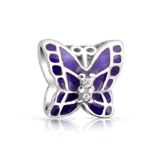 Pandora Purple Enamel Butterfly CZ Charm