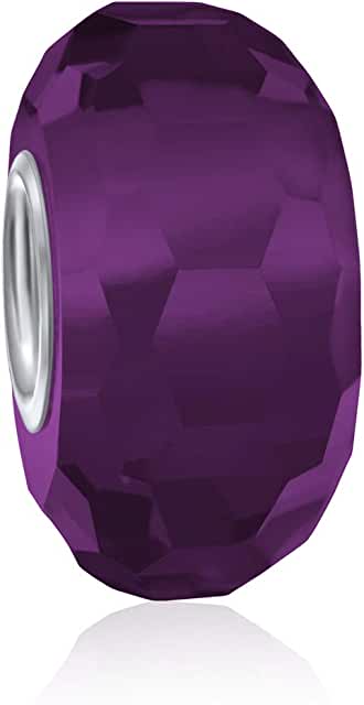 Pandora Purple Faceted Murano Silver Charm