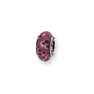 Pandora Purple Floral Flowers Glass Charm