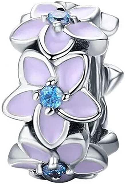Pandora Purple Flower Glass Charm image