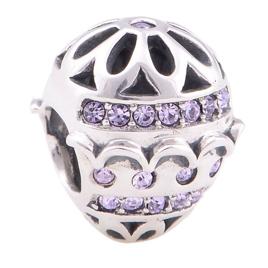 Pandora Purple Flower Hoop Charm