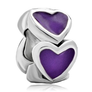 Pandora Purple Heart Spacer Charm