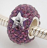 Pandora Purple White Crystal Star Charm