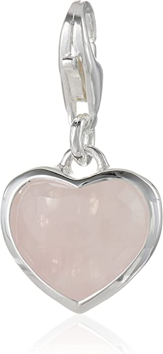 Pandora ROSE QUARTZ GEMSTONE LOVE HEART PENDANT Charm