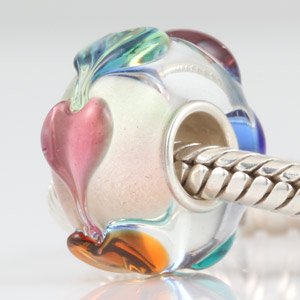 Pandora Rainbow Hearts Glass Silver Core Charm