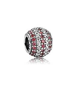 Pandora Red And Silver Glitter Ball Charm image