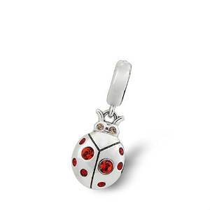 Pandora Red Black Ladybug Green Glass Charm image