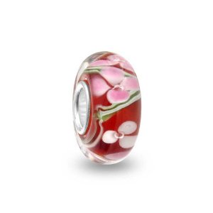 Pandora Red Clover Murano Glass Charm