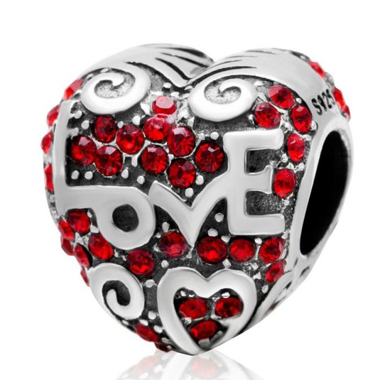 Pandora Red Crystal Love Charm image