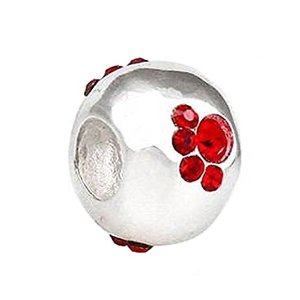 Pandora Red Crystal Paw Print Charm image