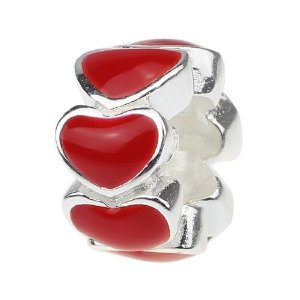 Pandora Red Enamel Heart In Circle Charm image