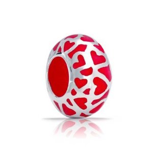 Pandora Red Enamel Love Open Heart Charm image