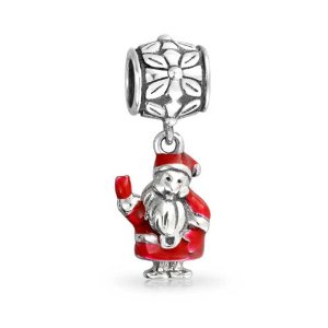 Pandora Red Enamel Santa Claus Dangle Charm image