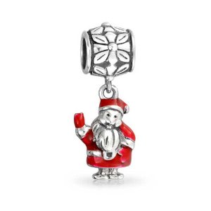 Pandora Red Enamel Santa Claus Dangle Charm