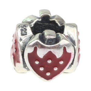 Pandora Red Enamel Strawberry Charm image