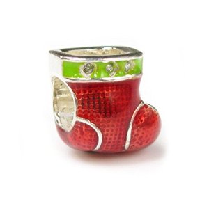 Pandora Red Green Sock CZ Charm