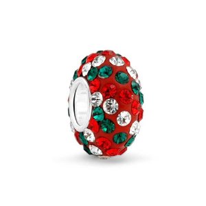 Pandora Red Green White Crystal Charm