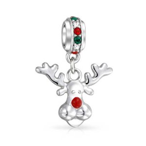 Pandora Red Nose Crystal Reindeer Charm image