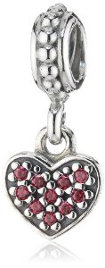 Pandora Red Pave Heart Pendant Charm Bead image