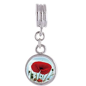 Pandora Red Poppies Photo Charm