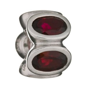 Pandora Red Ruby Circular Silver Charm