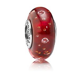Pandora Red Shimmering Foil Glass Charm