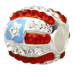 Pandora Red White Swarovski Crystal Charm