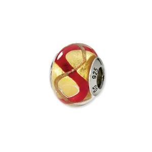 Pandora Red Yellow Murano Glass Charm image