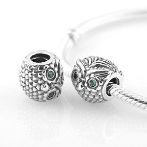 Pandora Rhinestone Eyes Owl Head Charm