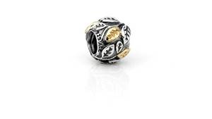 Pandora Round Floral Leaves Charm