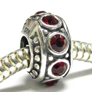 Pandora Round Garnet CZ Charm