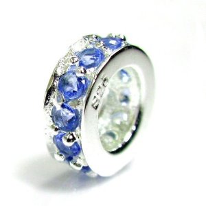 Pandora Round Rondelle Sapphire Blue CZ Charm