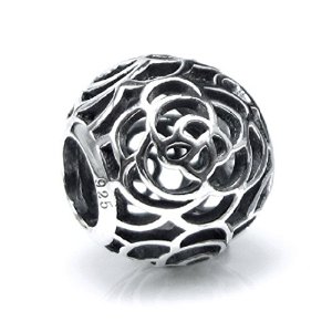 Pandora Round Rose Flower Filigree Charm image