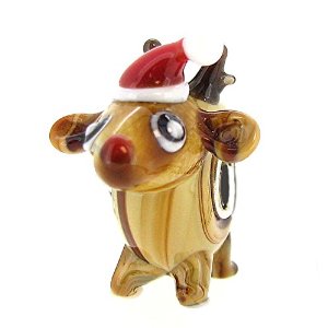 Pandora Rudolph Reindeer Red Nose Glass Charm image