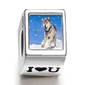 Pandora Running Wolf Photo Charm