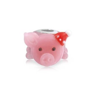 Pandora Santa Pig Murano Glass Charm image