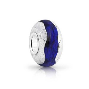 Pandora Sapphire Color Silver Murano Glass Charm