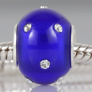 Pandora Sapphire Murano Clear Swarovski Crystals September Charm