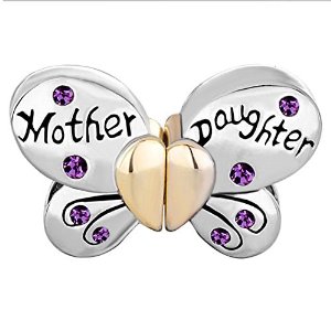 Pandora Separable Butterfly Mother Daughter Crystal Charm image