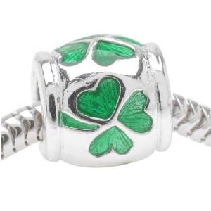 Pandora Shamrock Green Murano Glass Charm image