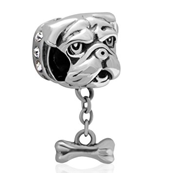 Pandora Shar Pei Dog Brown Photo Charm