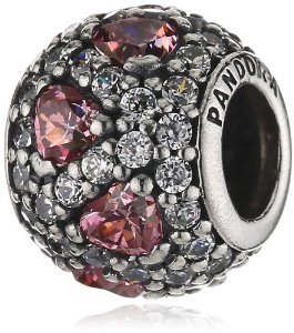 Pandora Shimmering Heart Fancy Pink Clear Cz Charm