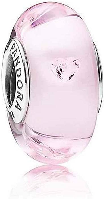 Pandora Shimmering Pink Glass Silver Plated Charm